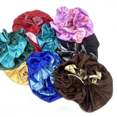 SB8 wholesale xl big pure custom oem infant silk black bonnet mommy and me backwoods bonnet pac